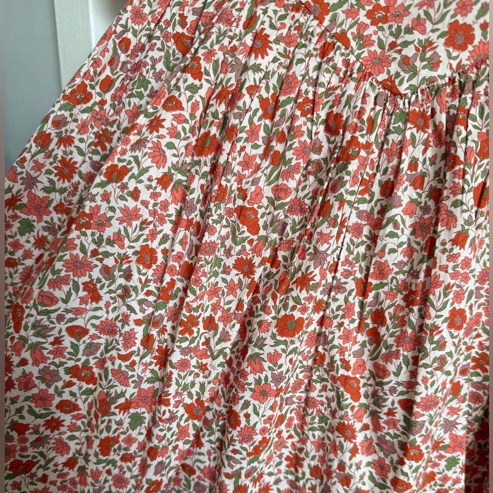 Doen Abrielle Dress in Liberty Fabric Coral Poppy Bell Floral - Picture 5 of 6